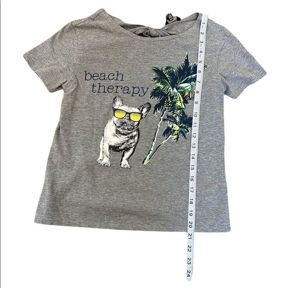 BUFFALO Grey Graphic Print Back Cut Out Tie Back Casual Tee Shirt XS - Picture 5 of 7